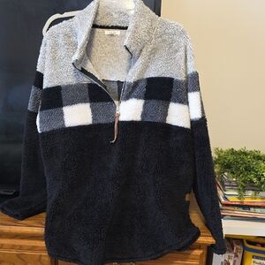 Maurices Black and Gray Teddy Jacket